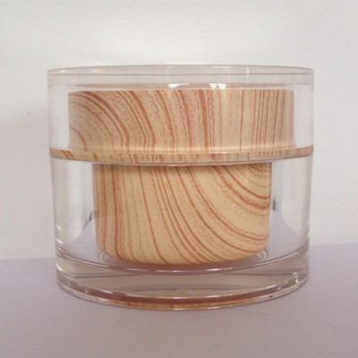 Luxury Double Wall Acrylic Cosmetic Wooden Jar Packaging 2ml 5ml 10ml 15ml 20ml 30ml